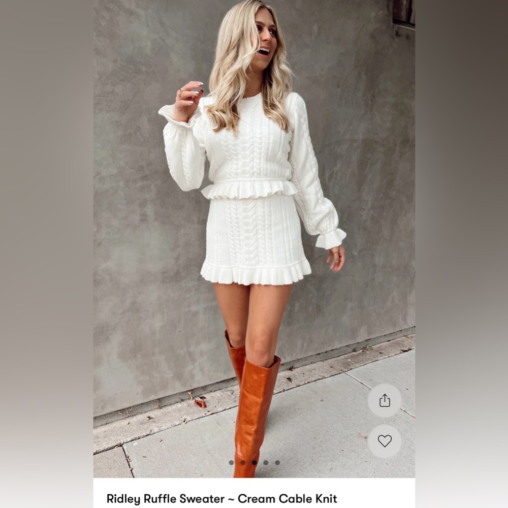 Show Me Your MuMu White Cable Knit Mini Skirt